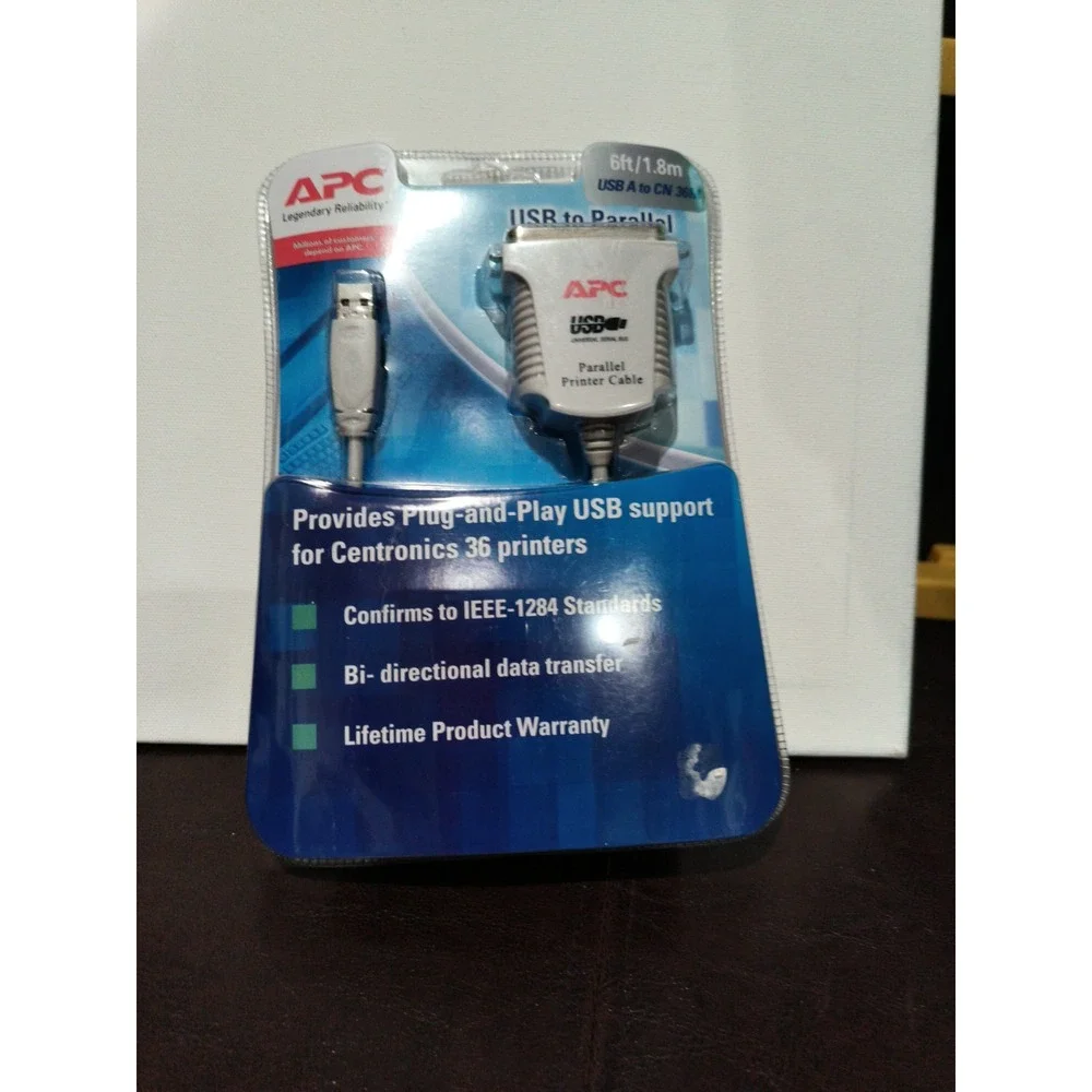 NEW! APC USB to PARALLEL Printer Adaptor Cable 6'/1.8m USB1284